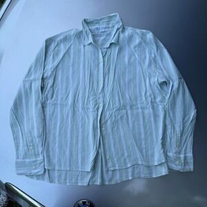 Light green and white old navy striped button-up shirt